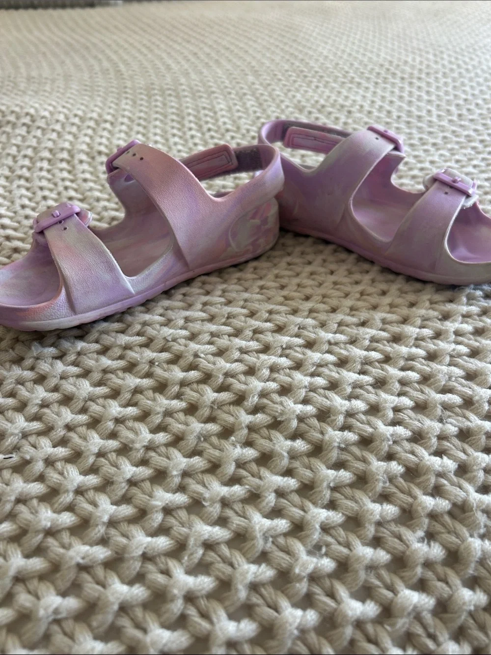 Cat & Jack Lilac and pink tie dye print Buckle Sandals